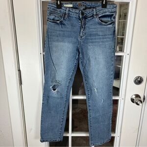 Kut‎ from the Kloth Light Blue Distressed Boyfriend jeans Size 10